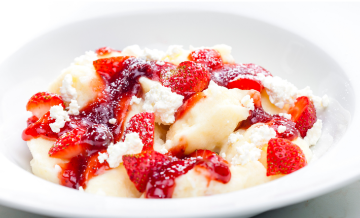 Gnocchi s tvarohom a jahodami